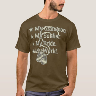 My Grandson My Soldier Hero Proud Military Grandpa T-Shirt