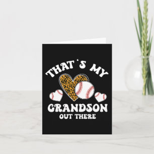 My Grandson Out There Gifts Women Baseball Grandma Card