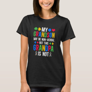My Grandson Proud Autism Grandpa Autism Warrior Gr T-Shirt