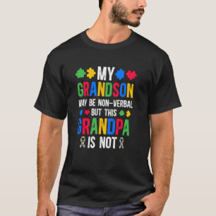 My Grandson Proud Autism Grandpa Autism Warrior Gr T-Shirt