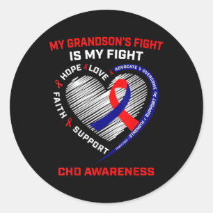 My Grandsons Fight Is My Fight Chd Heart Disease A Classic Round Sticker