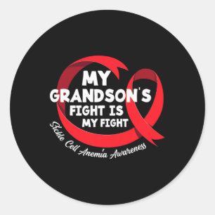 My Grandson's Fight Is My Fight Sickle Cell Anaemi Classic Round Sticker