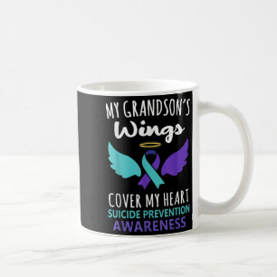 My Grandson's Wings Cover Heart Suicide Awareness  Coffee Mug