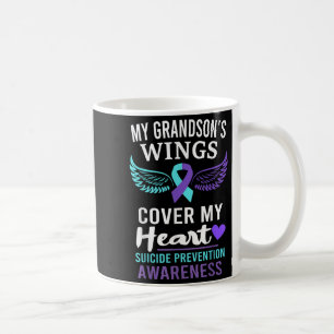 My Grandson's Wings Cover Heart Suicide Awareness  Coffee Mug