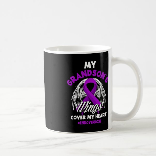 My Grandson's Wings Cover My Heart End Overdose 1 Coffee Mug (Right)