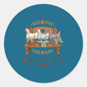 My granny era vintage cottagecore chicken hen farm classic round sticker