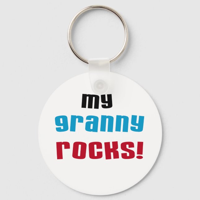 My Granny Rocks T shirts and Gifts Key Ring (Front)