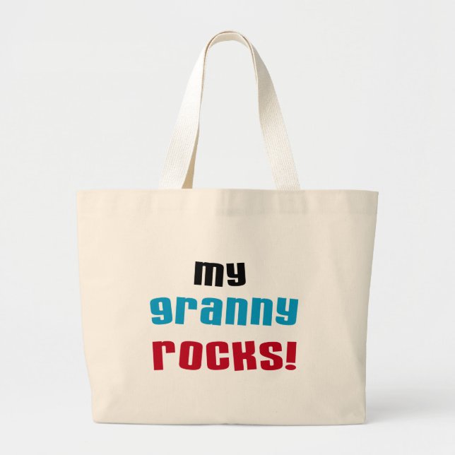 My Granny Rocks T shirts and Gifts Large Tote Bag (Front)