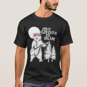 My Grass Is Blue Banjo Bear Hippie Grizzly T-Shirt