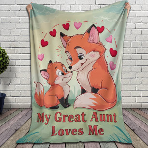 My Great Aunt Loves Me Fox Sherpa Blanket