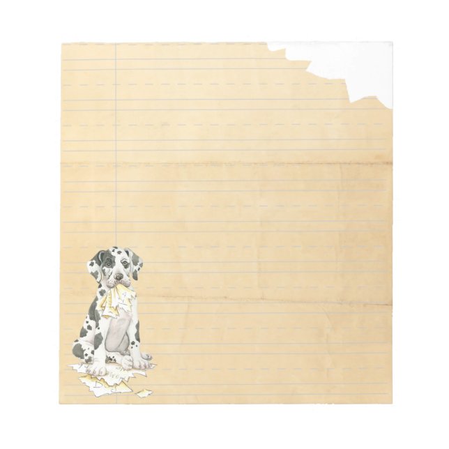 My Great Dane Ate My Homework Notepad (Front)
