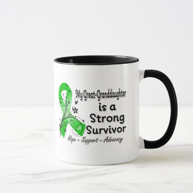 My Great Granddaughter is a Strong Survivor Green Mug (Right)