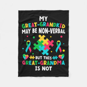 My Great-grandkid Autism Great Grandma Autism Fleece Blanket