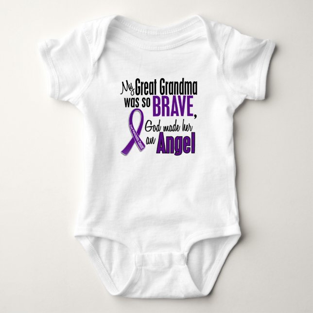 My Great Grandma Is An Angel Pancreatic Cancer Baby Bodysuit (Front)