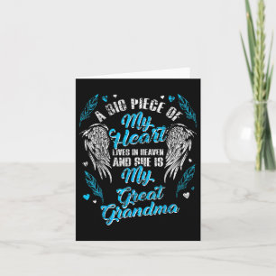 My Great Grandma Lives In Heaven Memorial Blue Ang Card