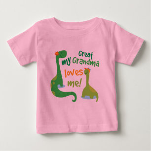 My Great Grandma Loves Me Dinosaur Baby T-Shirt