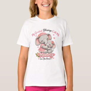 My Greatest Blessing Mummy Elephant - Mothers Day  T-Shirt