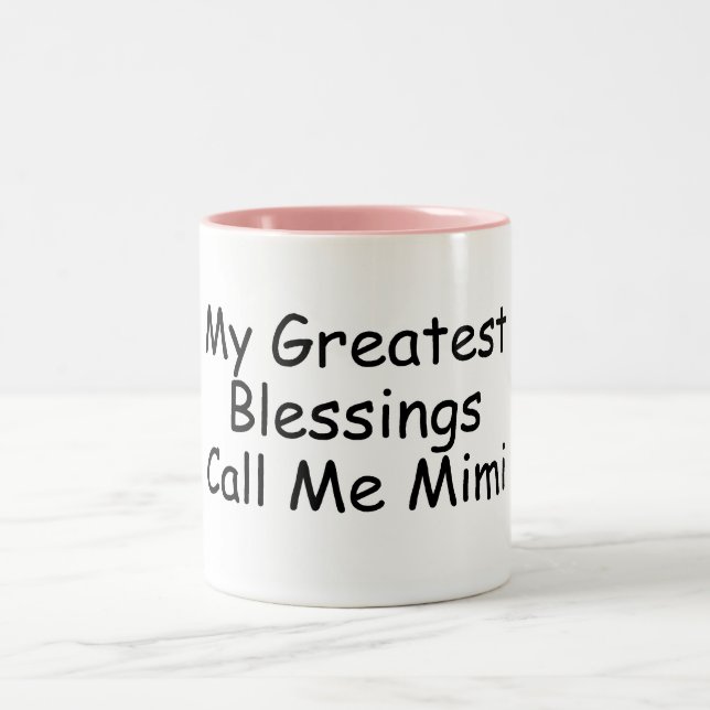 My Greatest Blessings Call Me Mimi Two-Tone Coffee Mug (Center)