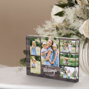 My Greatest Blessings Call me Mum 6 Photo Wood Block