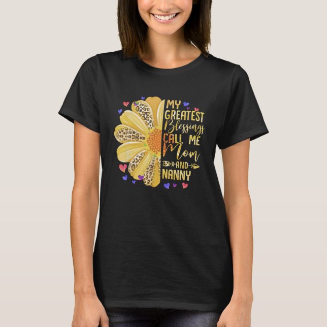 My Greatest Blessings Call Me Mum And Nanny Cute M T-Shirt (Front)