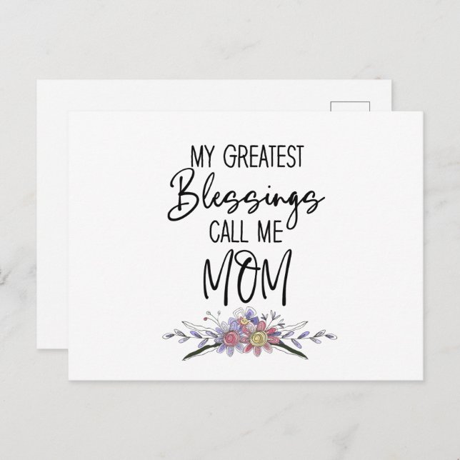 My Greatest Blessings Call Me Mum Postcard (Front/Back)