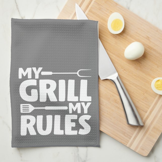 My Grill My Rules Tea Towel (Quarter Fold)