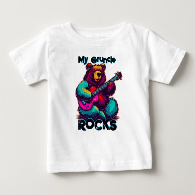 My Gruncle Rocks! Colourful Bear Baby T-Shirt (Front)