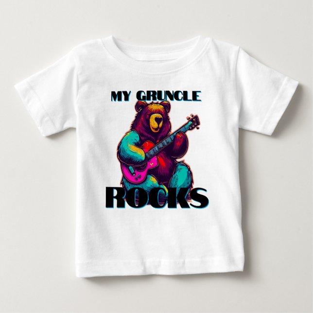 My Gruncle Rocks! Colourful Bear Baby T-Shirt (Front)