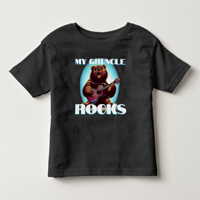 My Gruncle Rocks! Colourful Bear Toddler T-Shirt (Front)