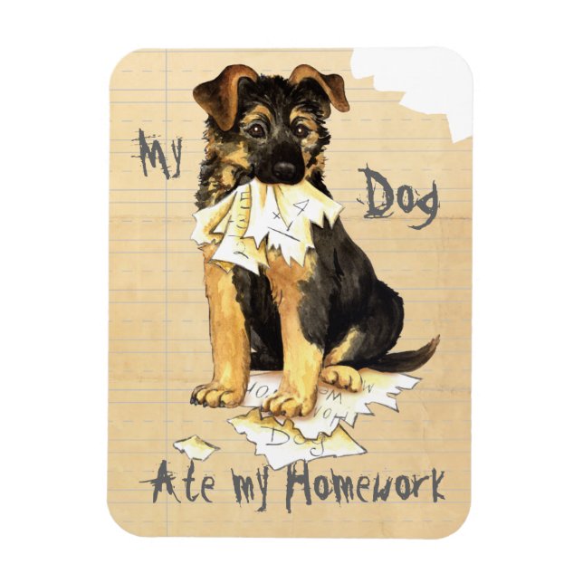 My GSD Ate My Homework Magnet (Vertical)