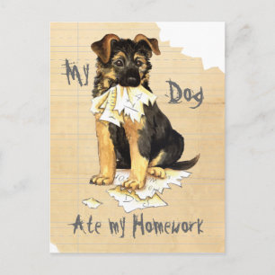 My GSD Ate My Homework Postcard