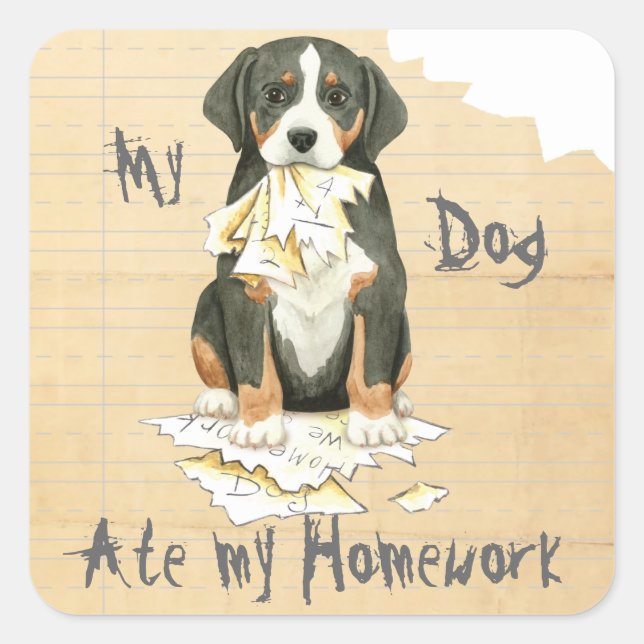 My GSMD Ate My Homework Square Sticker (Front)