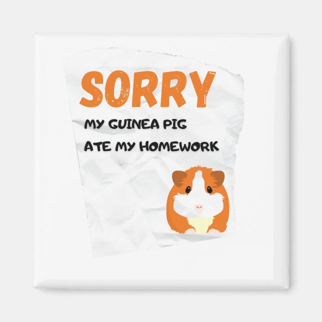 My Guinea Pig Ate My Homework Classic T-Shirt Magnet (Front)