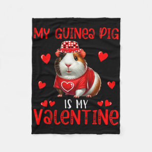 My Guinea Pig Is My Valentine Hearts Matching Rode Fleece Blanket