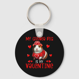 My Guinea Pig Is My Valentine Hearts Matching Rode Key Ring