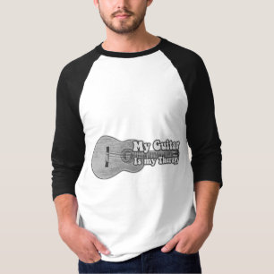 My guitar is my therapy. back and white guitar T-Shirt