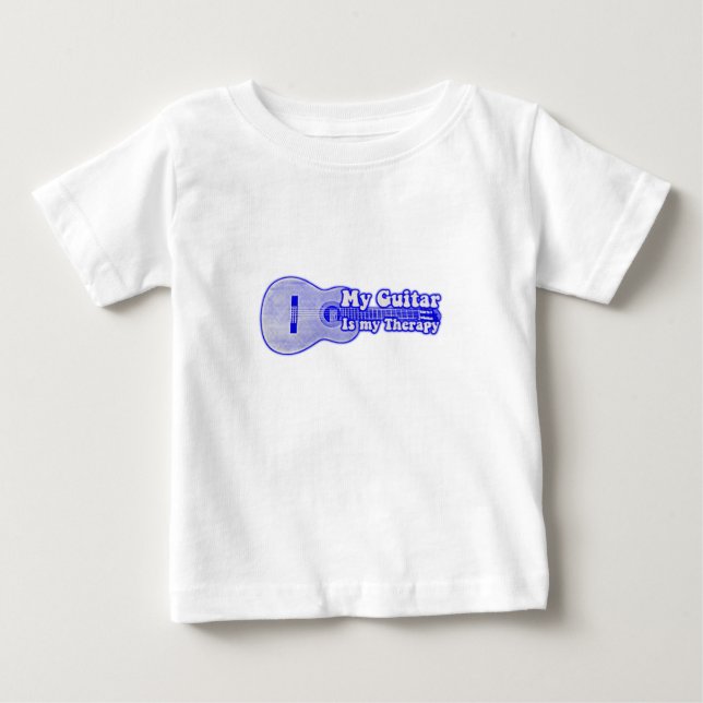 My guitar is my therapy. vintage blue guitar baby T-Shirt (Front)