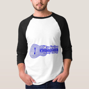 My guitar is my therapy. vintage blue guitar T-Shirt