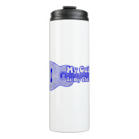 My guitar is my therapy. vintage blue guitar