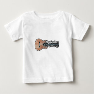 My guitar is my therapy. vintage brown guitar baby T-Shirt