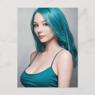 My Hair Colour Matches My Shirt Colour Woman Postcard