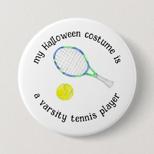 My Halloween Costume is a Tennis Player, Funny 7.5 Cm Round Badge