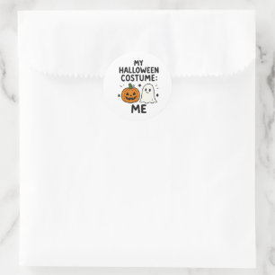 My Halloween Costume Me Funny Illustration Classic Round Sticker