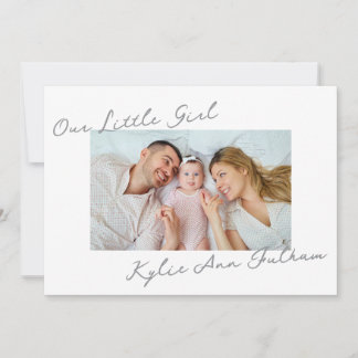 My Handwritten Retro | 4 Photo Baby Birth Announcement