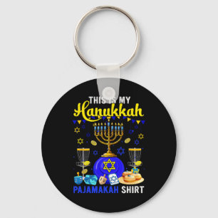 My Hanukkah Pajama Shirt Disc Golf Player Jewish M Key Ring
