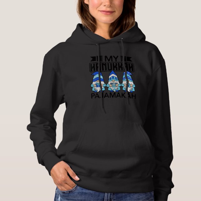 My Hanukkah Pajamakah Chanukah Jewish Gnomes Hoodie (Front)