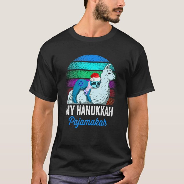My Hanukkah Pajamakah  Chanukah Pyjamas Sloth Meno T-Shirt (Front)