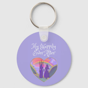 My Happily Ever After Lesbian Queens Key Ring