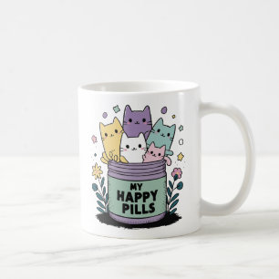 My Happy Pills Cat Funny Cute Kawaii Antidressant Coffee Mug