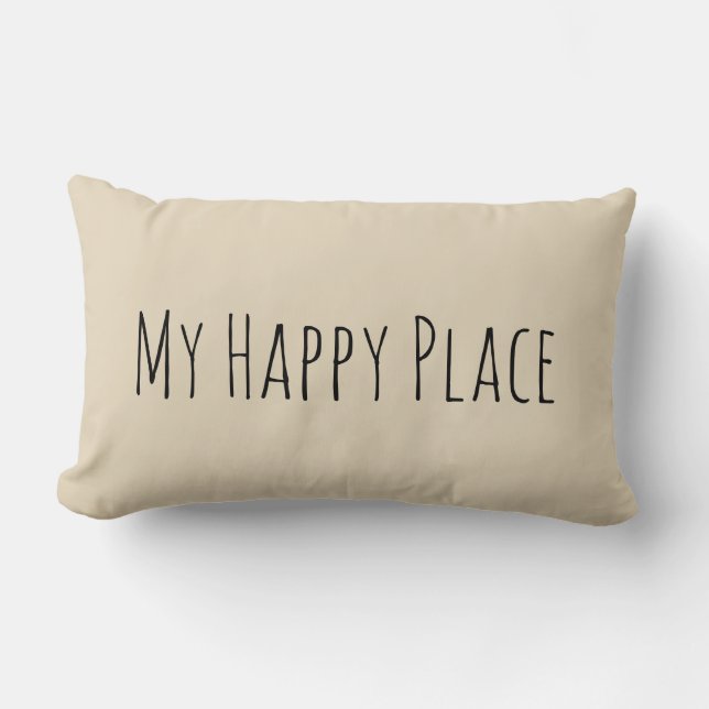 My Happy Place Accent Pillow (Front)